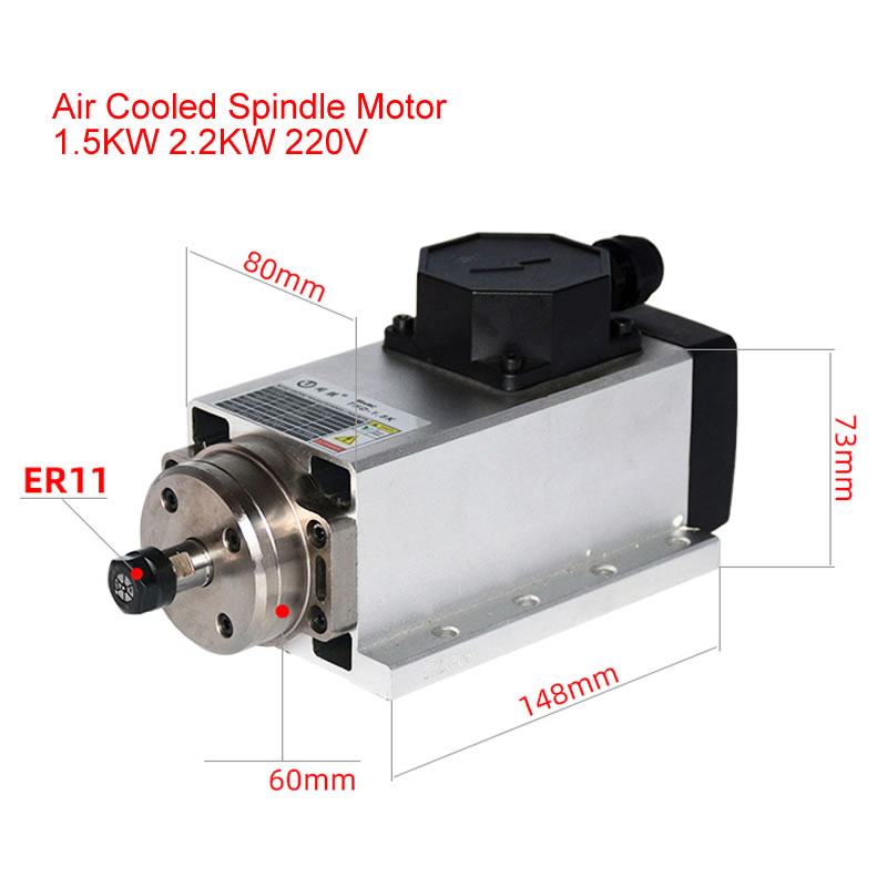 800w 1.5w 2.2kw 3.5kw 4.5kw 6k - Er20 Collet Chuck Spindle Motor 220V avaliação e preço