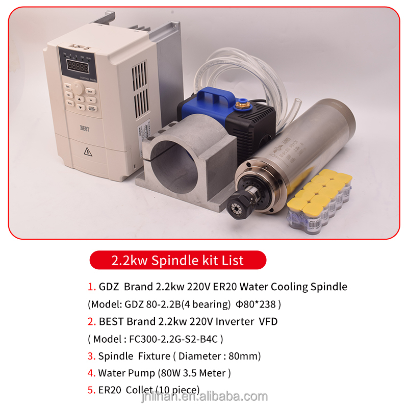 Kit Inversor de Frequência par - 2.2Kw Water Cooled Spindle Kit Vfd avaliação e preço