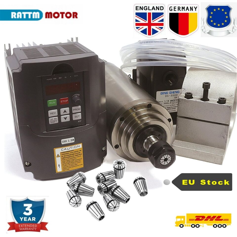 Kit De Motor Do Eixo De Refrig - 2.2Kw Water Cooled Spindle Kit Vfd avaliação e preço